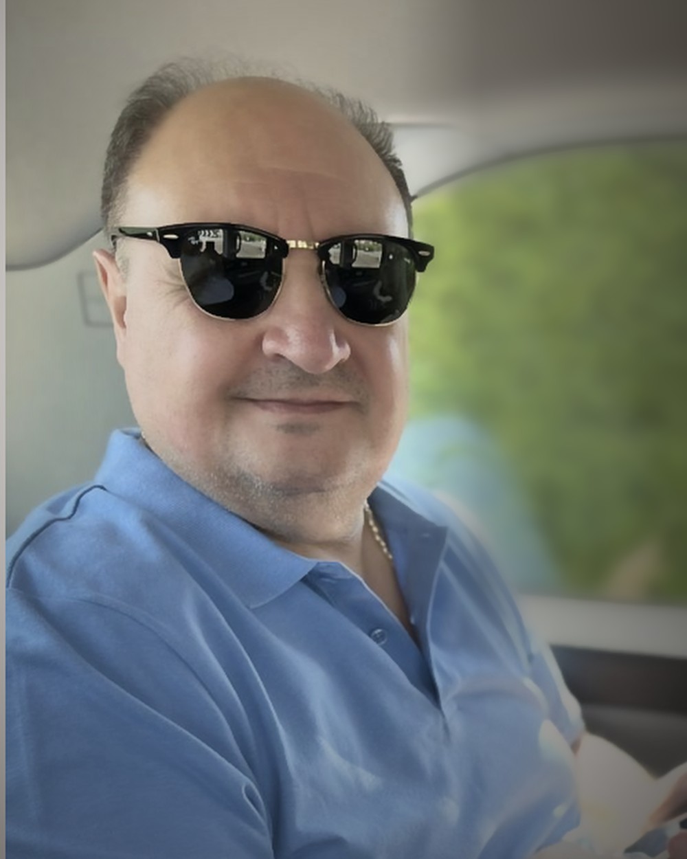 Luigi in the back of his London black cab